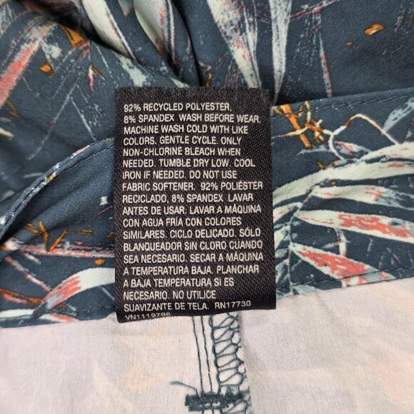 All in Motion Shorts Mens Medium Blue Palm Leaf Print Stretch Golf Zip Pocket - Picture 10 of 10